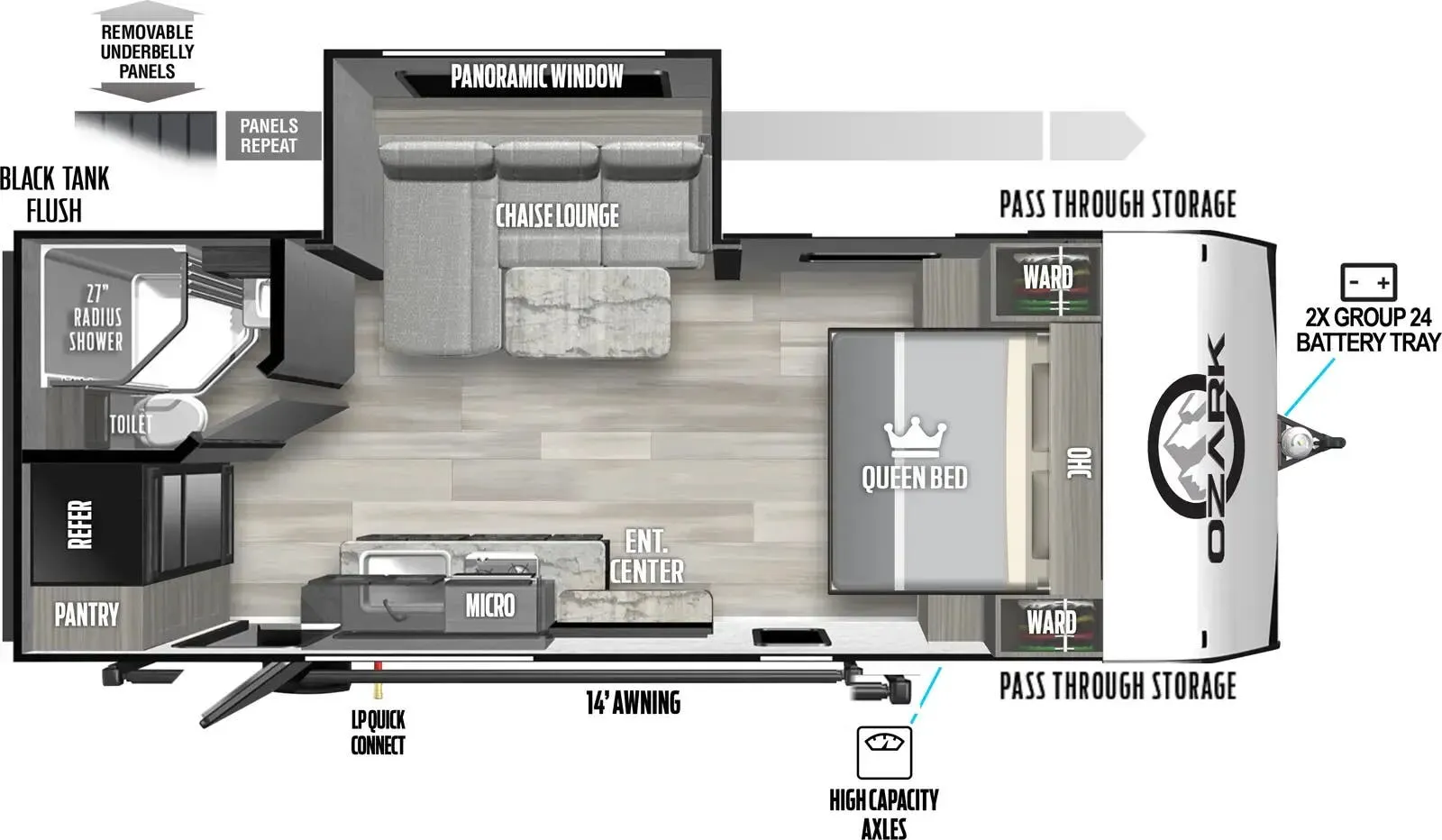 Forest River Ozark 1800QS floor plan