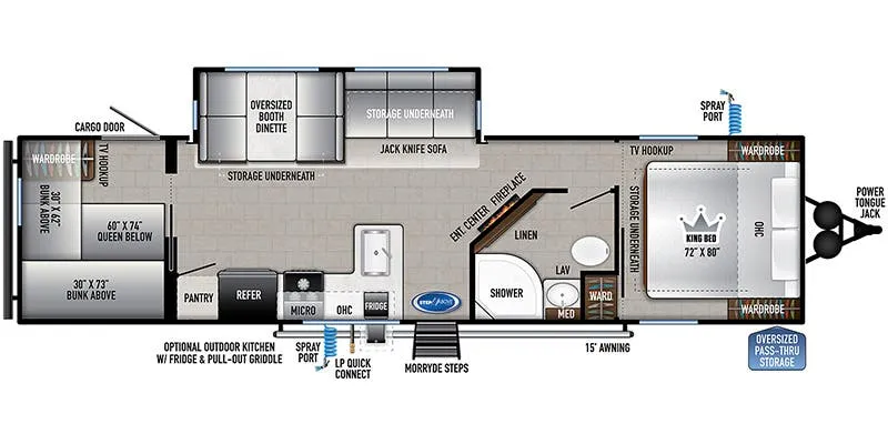 East to West Silver Lake 29KBH floor plan