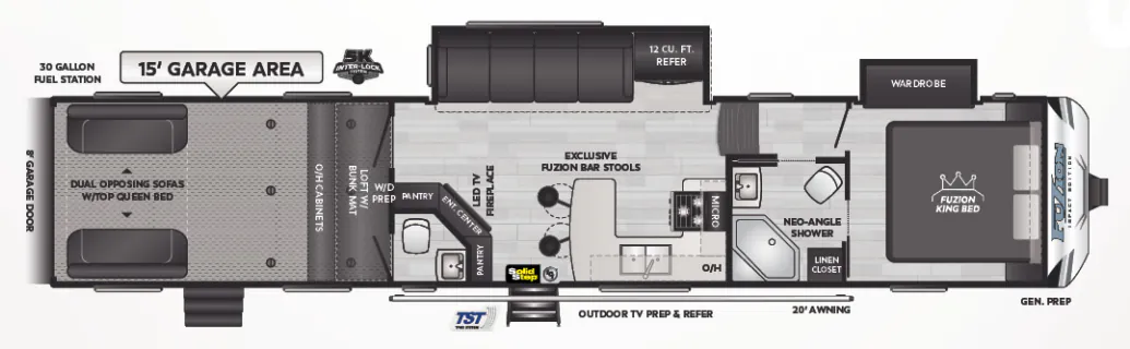 Keystone Impact 415 floor plan