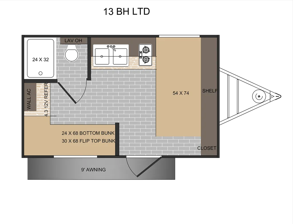 2025 Sunset Park RV Sun Lite LTD 13BH floor plan