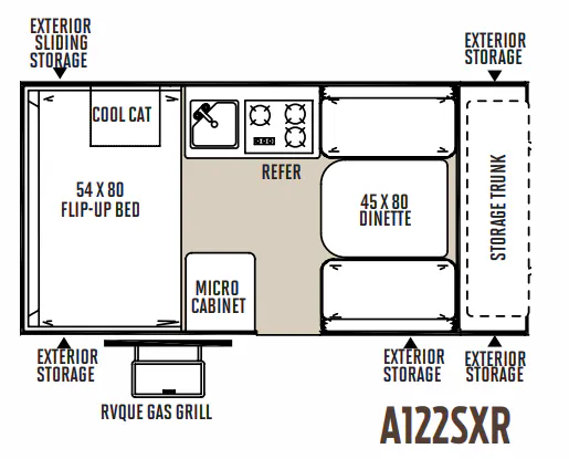 Forest River Rockwood Hard Side A122SXR floor plan
