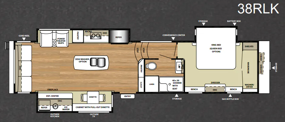 Forest River Riverstone Legacy 38RLK floor plan