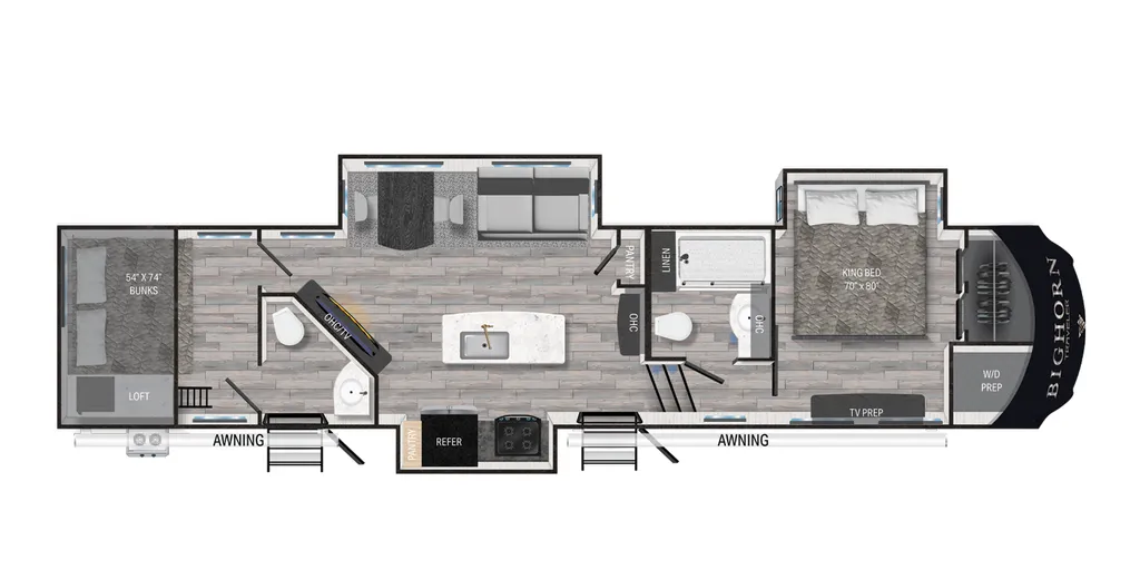 2023 Heartland Bighorn Traveler 37TB floor plan