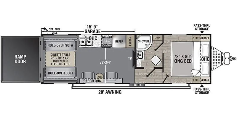 Forest River Work and Play 27LT floor plan