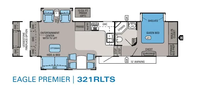 Jayco Eagle Premier 321RLTS floor plan