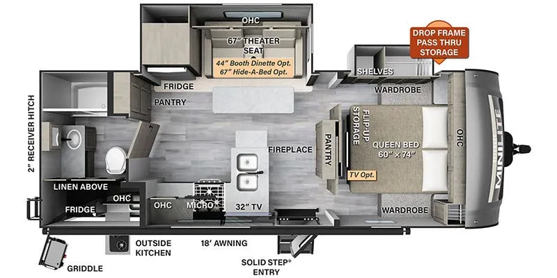 2024 Forest River Rockwood Mini Lite 2513S floor plan
