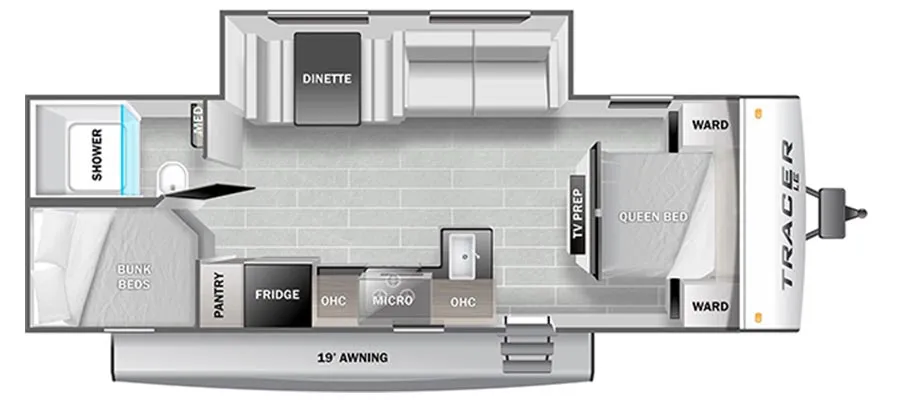 2021 Prime Time RV Tracer LE 260BHSLE - Floor plan
