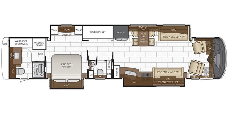 Newmar London Aire 4535 floor plan