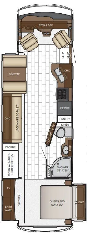 Newmar Bay Star Sport 3307 floor plan