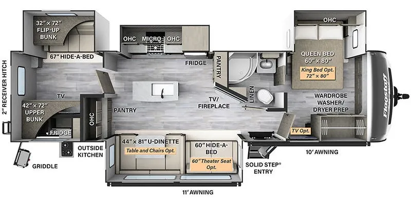2023 Forest River Flagstaff Classic 832BWS floor plan