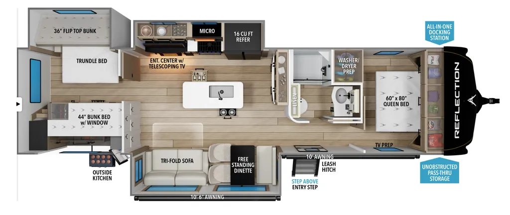 2026 Grand Design Reflection 342BHTS floor plan