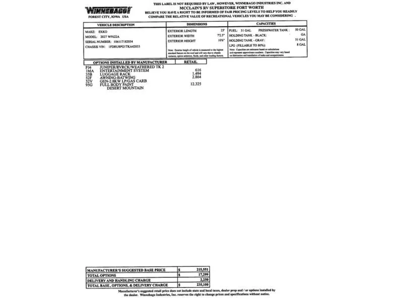 2027 Winnebago EKKO 22A - Photo 4