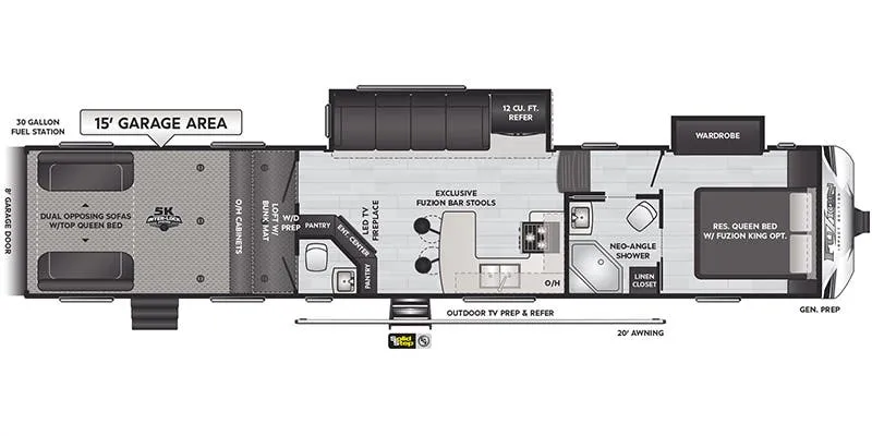 Keystone Fuzion Impact 415 floor plan