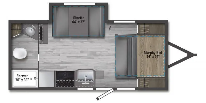 2022 Winnebago Micro Minnie FLX 2108DS - Floor plan