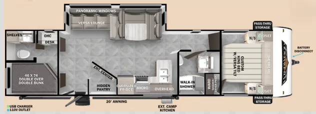 2023 Forest River Wildwood 29BDB - Floor plan