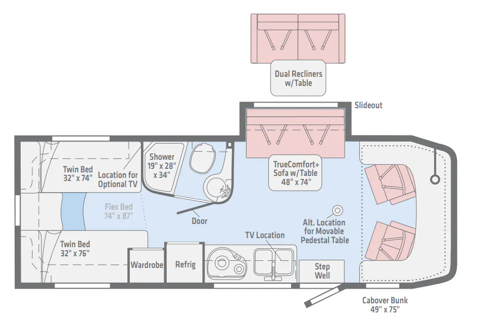 Winnebago Navion 24V floor plan