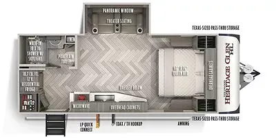 2022 Forest River Wildwood Heritage Glen Hyper-Lyte 19RBHL - Floor plan
