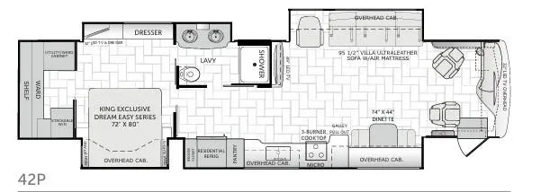 American Coach American Revolution 42P floor plan