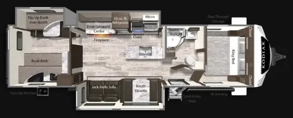 Dutchmen Kodiak Ultimate 3321BHSL floor plan