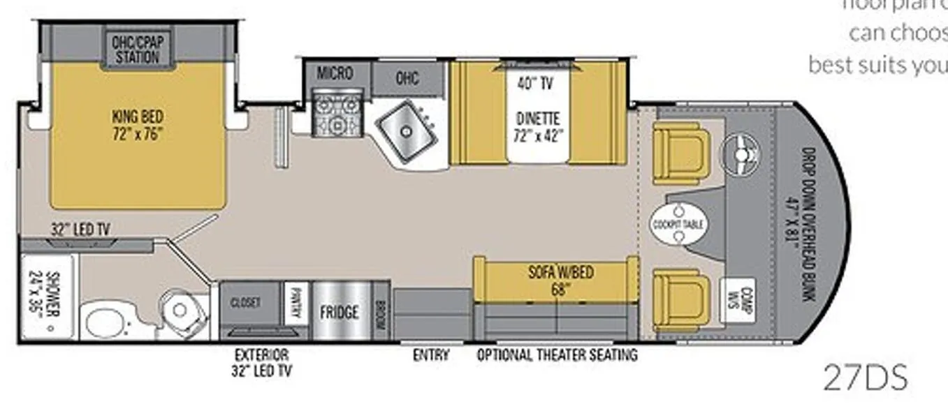 Coachmen Pursuit 27DS floor plan
