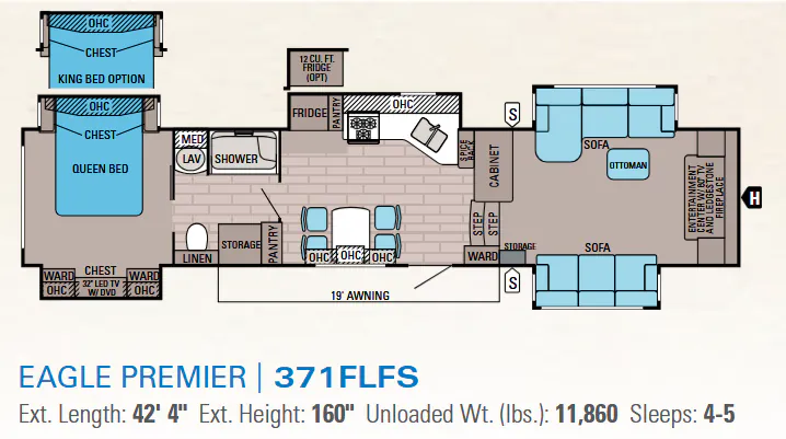 Jayco Eagle Premier 371FLFS floor plan