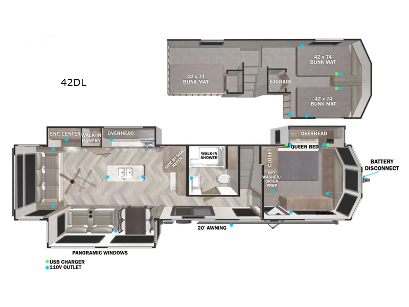 2025 Forest River Wildwood Grand Lodge 42DL - Floor plan