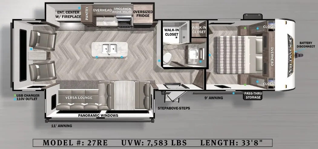 Forest River Wildwood 27RE floor plan