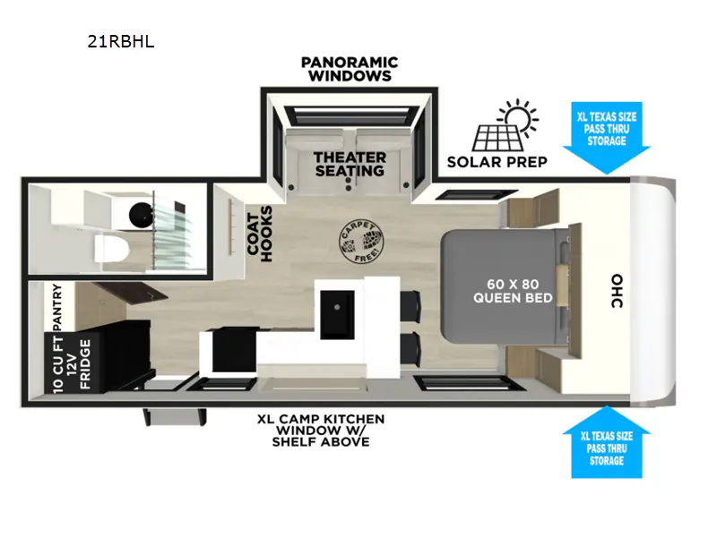2026 Forest River Wildwood Heritage Glen Hyper-Lyte 21RBHL - Floor plan