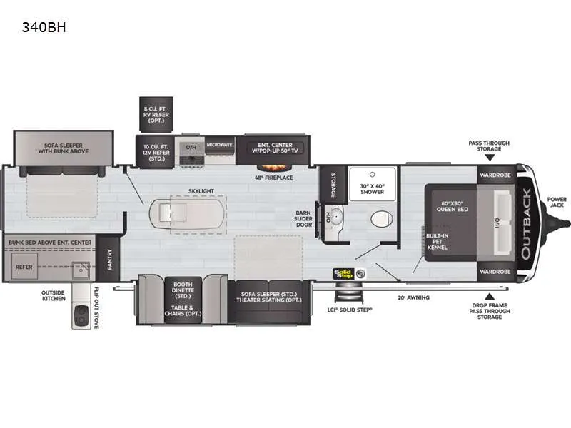 2023 Keystone Outback 340BH - Floor plan