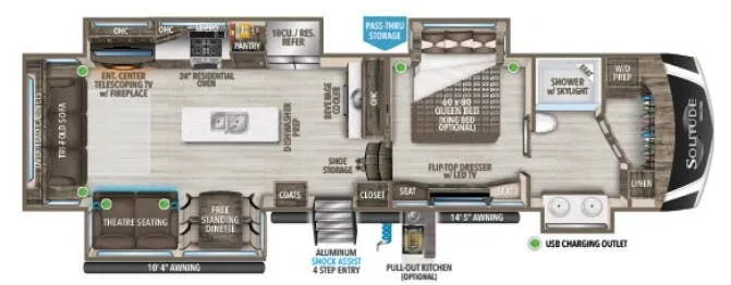 Grand Design Solitude 372WB floor plan