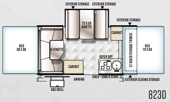 Forest River Flagstaff Classic 823D floor plan