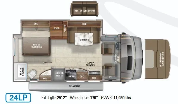 2021 Jayco Melbourne Prestige 24LP - Floor plan
