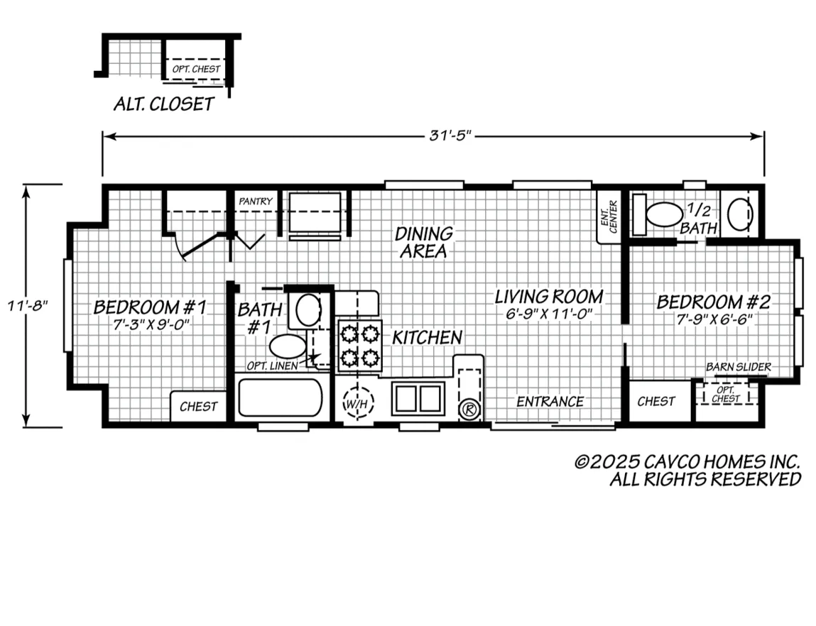 Chariot Eagle Seashore Cottages 12352A floor plan