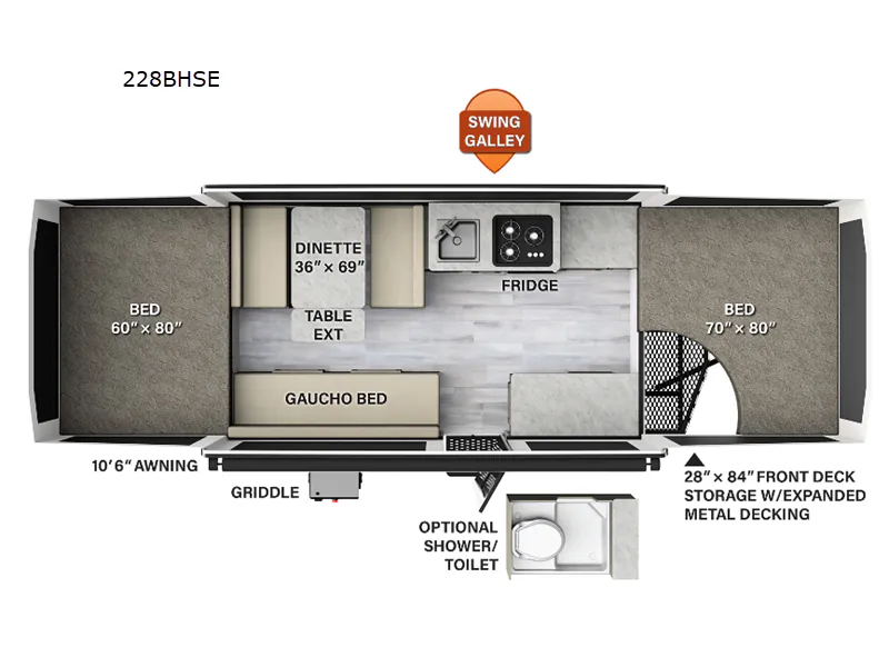 2023 Forest River Flagstaff SE 228BHSE floor plan