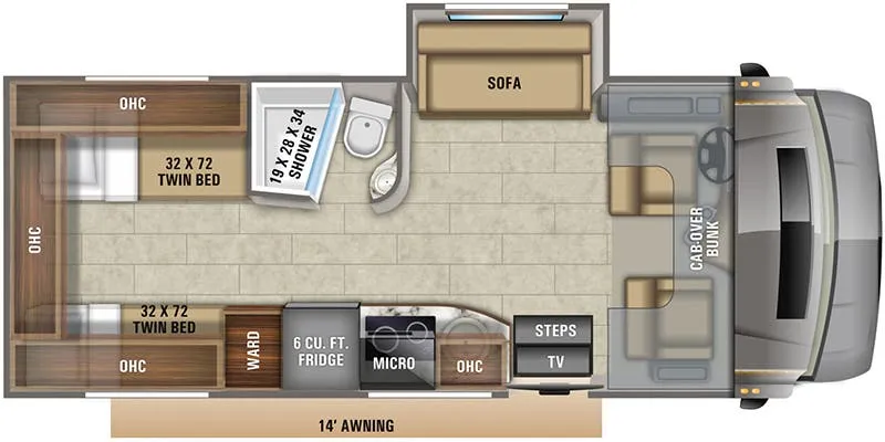 2020 Jayco Melbourne Prestige 24TP floor plan