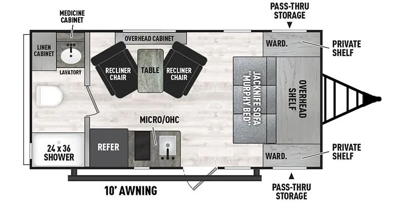 Coachmen Clipper 4k Series 18FQ floor plan