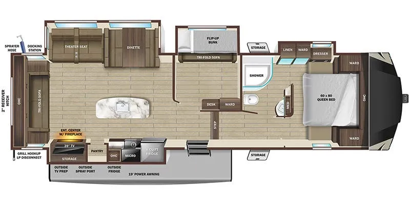 2021 Highland Ridge Light 335MBH - Floor plan