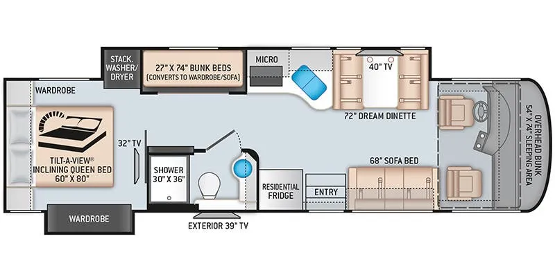 2023 Thor Motor Coach Palazzo 33.5 - Floor plan
