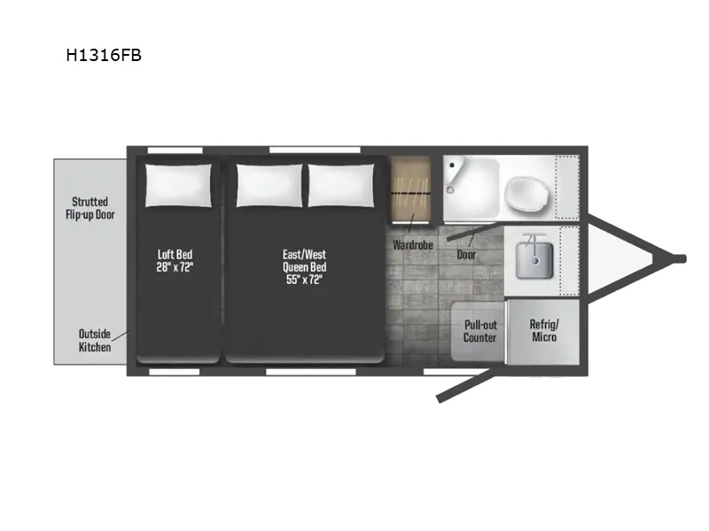 2023 Winnebago Hike 100 H1316FB floor plan