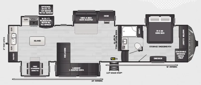 Keystone Avalanche 366LS floor plan
