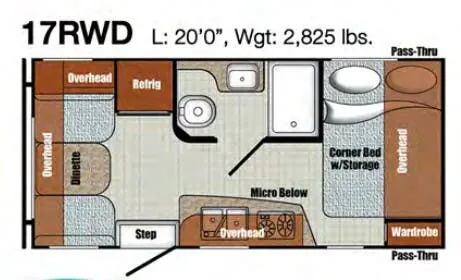 Gulf Stream Vintage Cruiser 17RWD floor plan