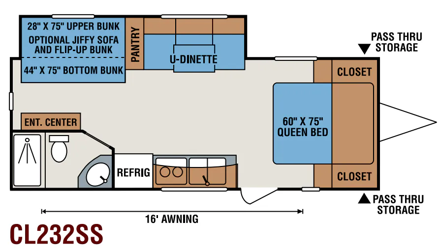 K-Z Coyote CL232SS floor plan