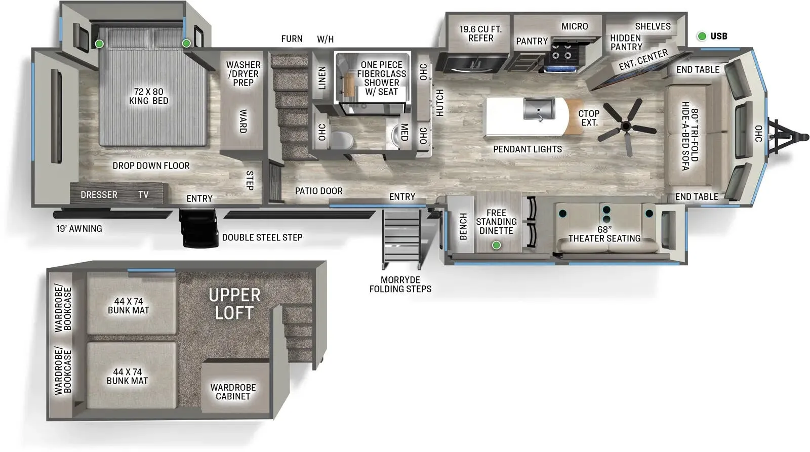 Forest River Sierra Destination 399LOFT floor plan