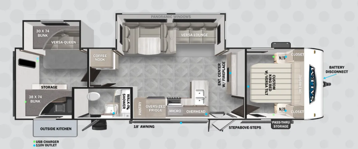 Forest River Salem 32BHDS floor plan