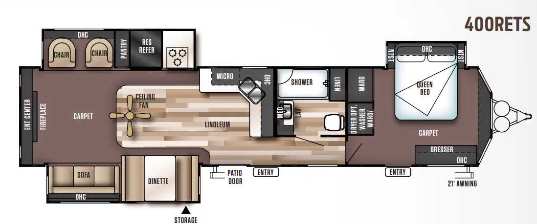 Forest River Wildwood DLX 400RETS floor plan