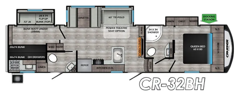 CrossRoads Cruiser Aire CR32BH floor plan
