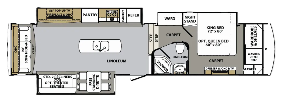 2016 Forest River Cardinal 3850RL floor plan