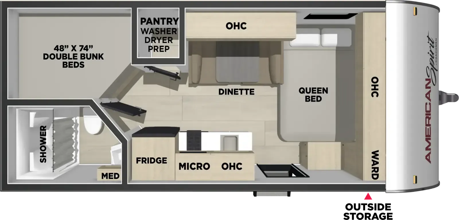 Coachmen American Spirit Compact 180DBL floor plan