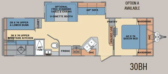 Shasta Revere 30BH floor plan