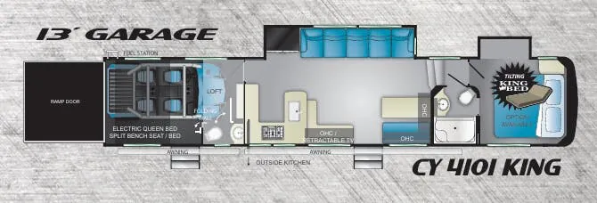 Heartland Cyclone 4101 KING floor plan